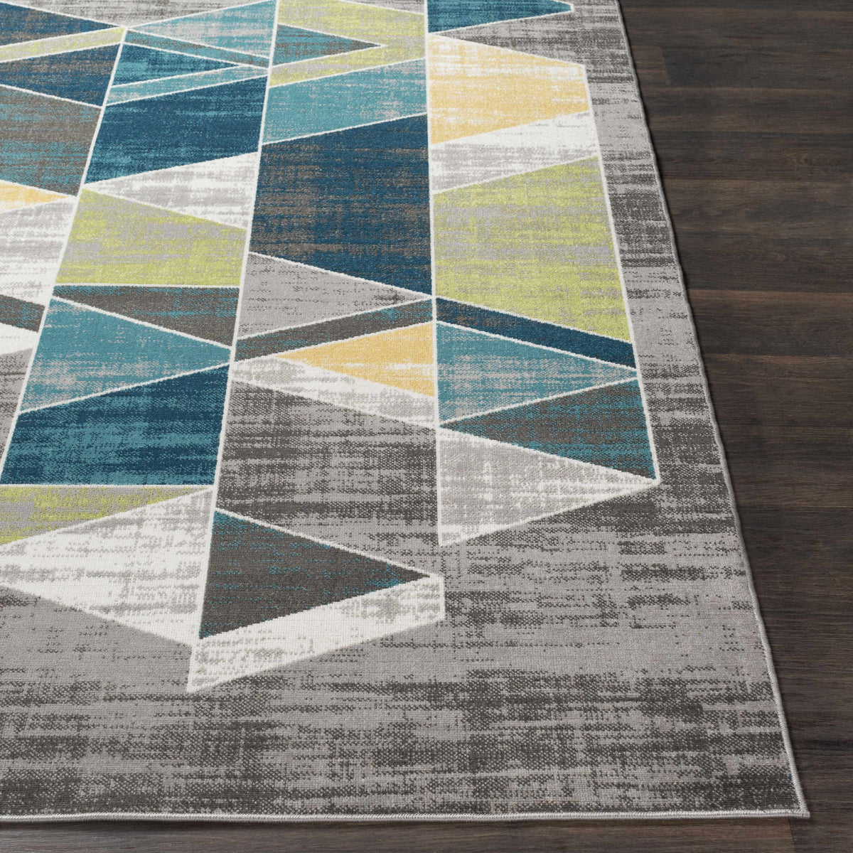 Hessel Green Triangles Area Rug - Clearance