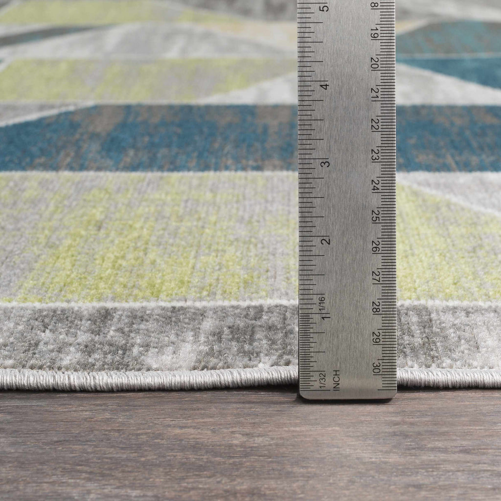 Hessel Green Triangles Area Rug - Clearance