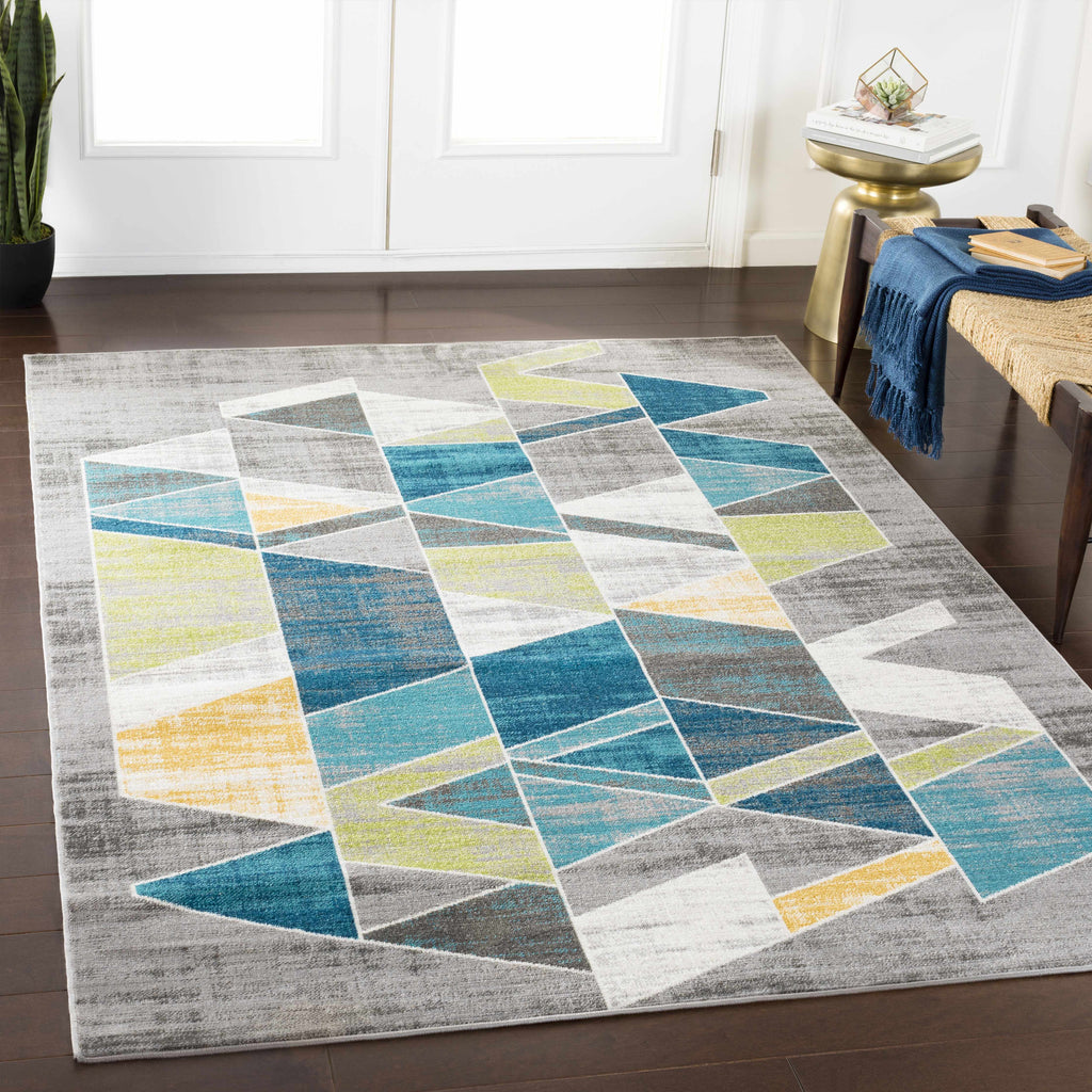 Hessel Green Triangles Area Rug - Clearance