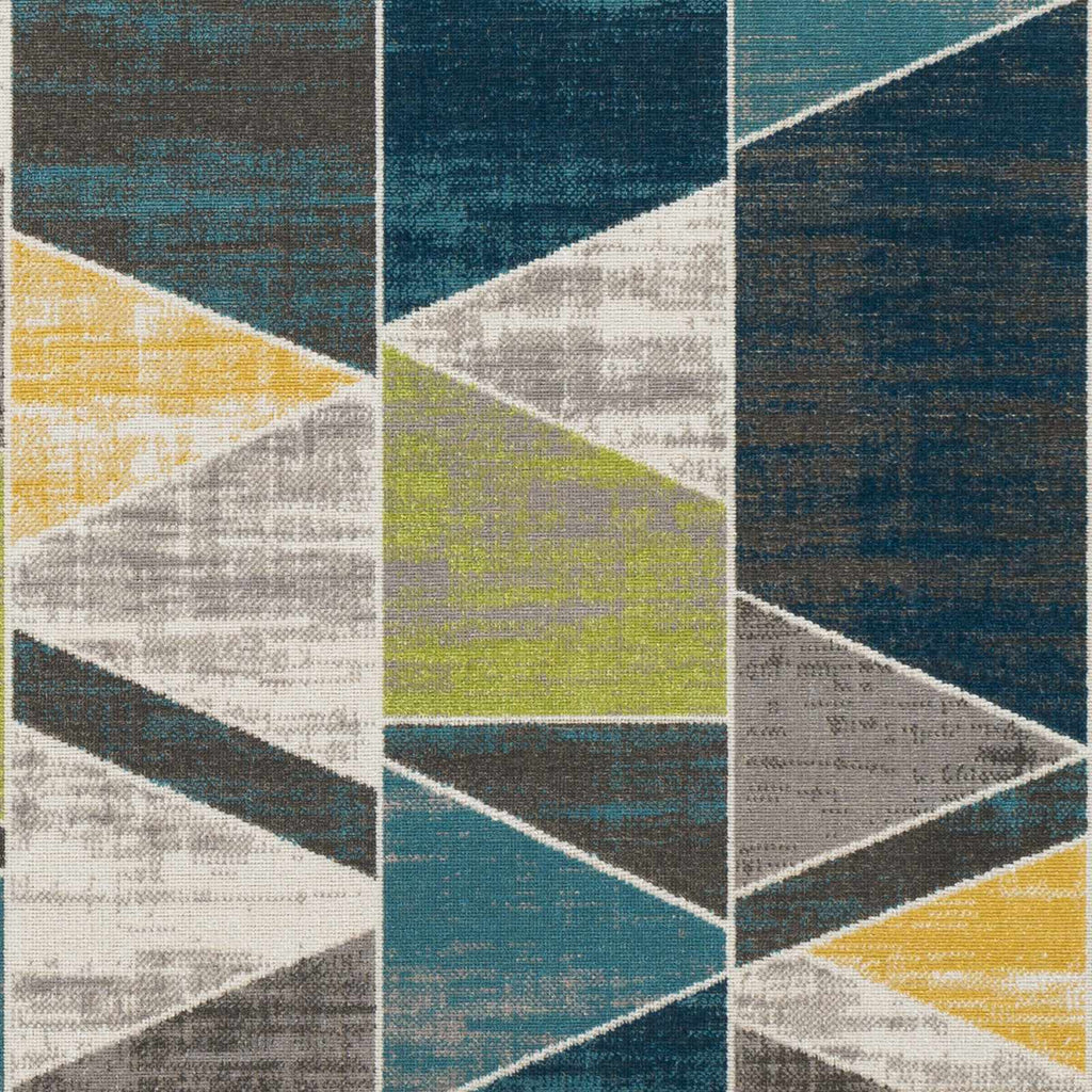 Hessel Green Triangles Area Rug - Clearance