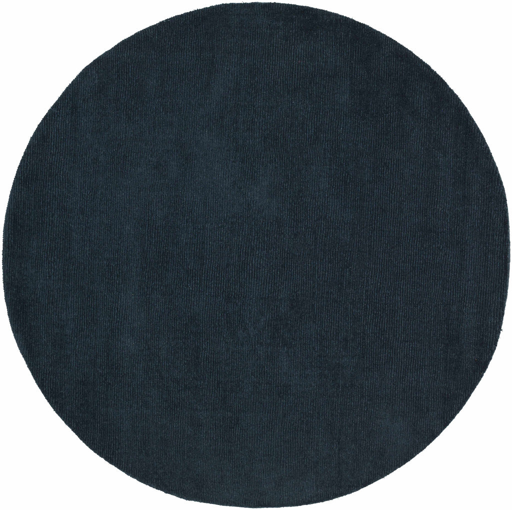 Brockton Solid Dark Blue Wool Rug
