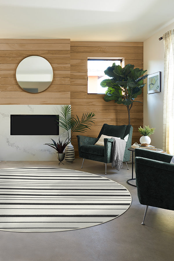 Hudson Stripe Black Flatwoven Rug