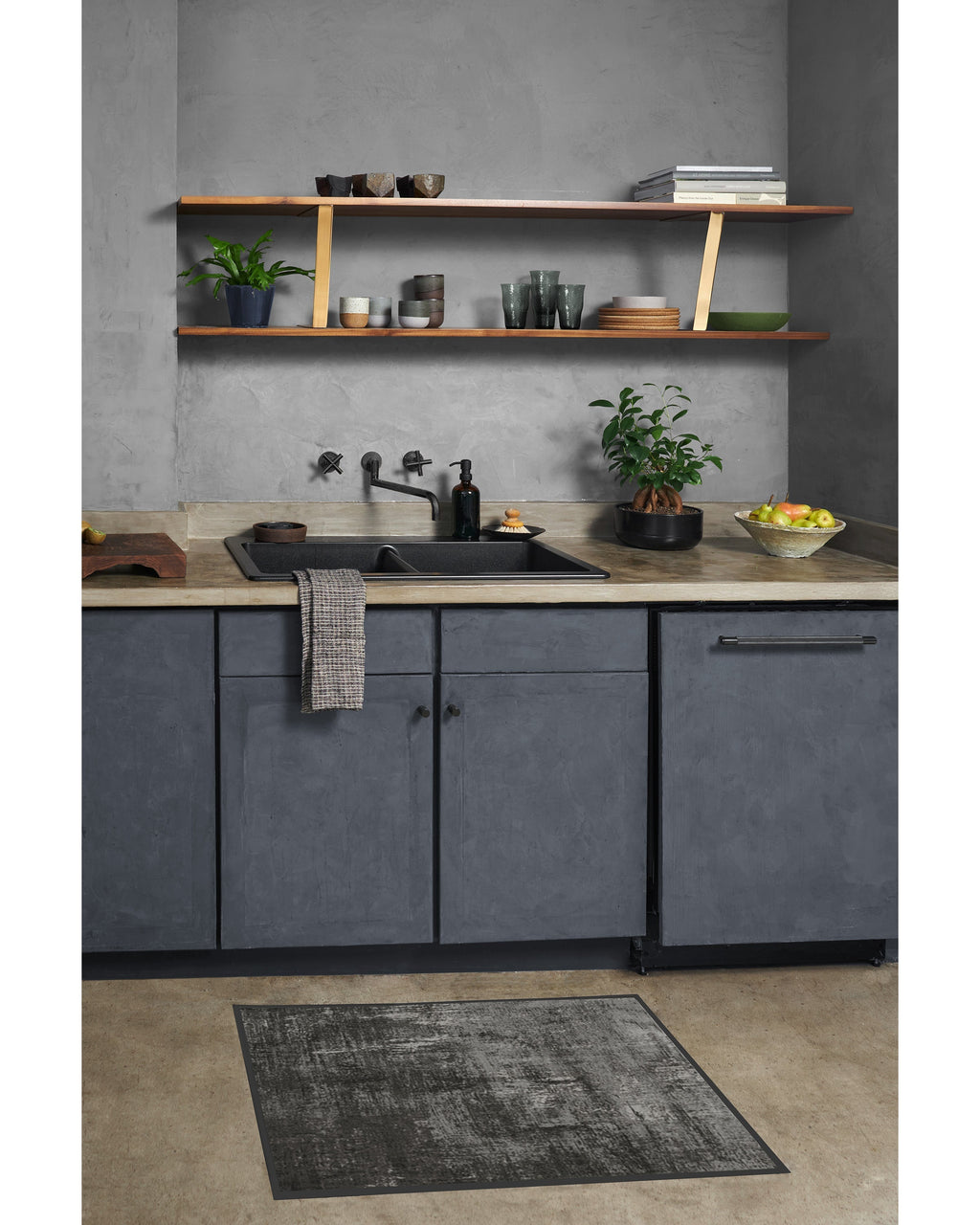 Impasto Greyscale Rug