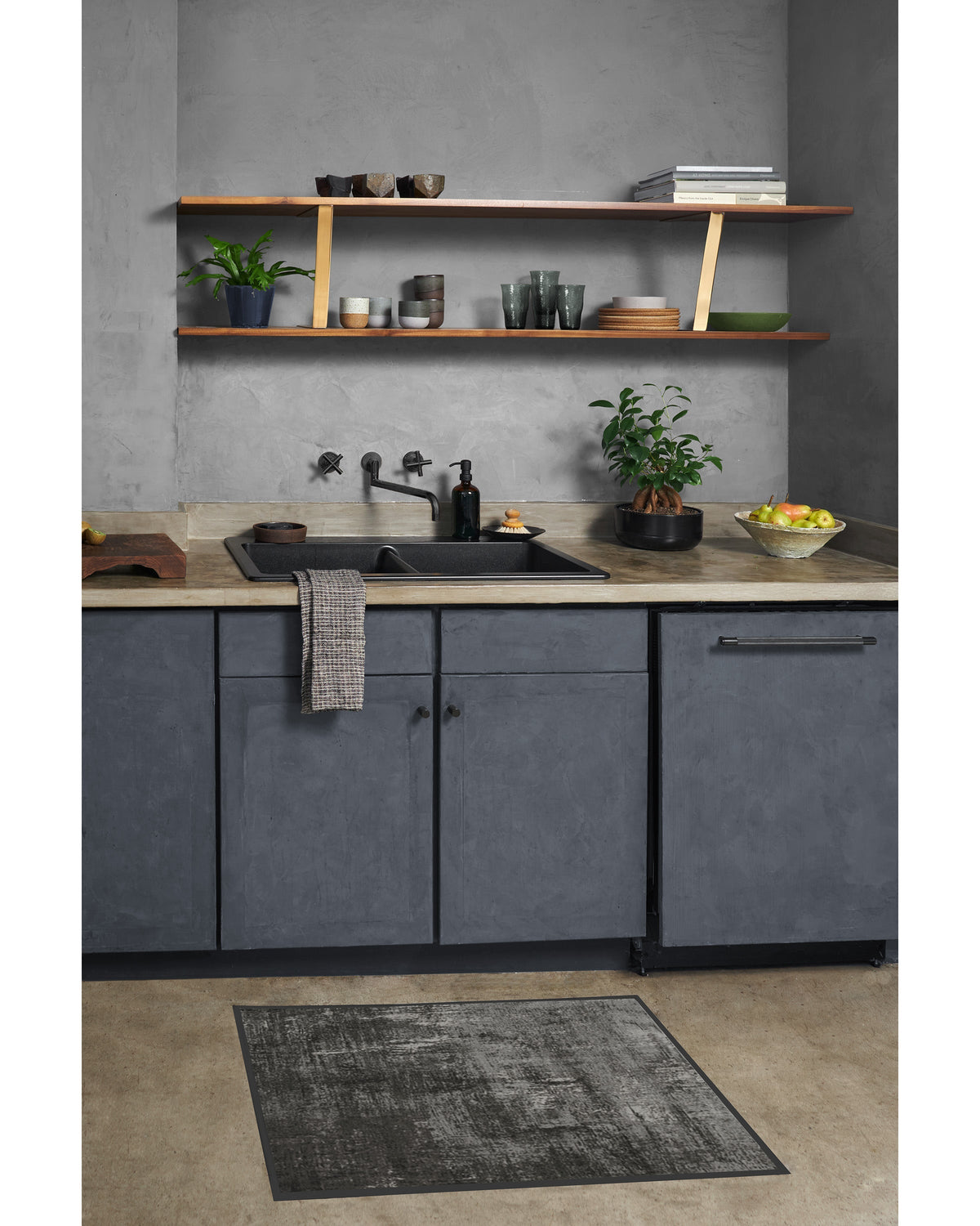Impasto Greyscale Rug