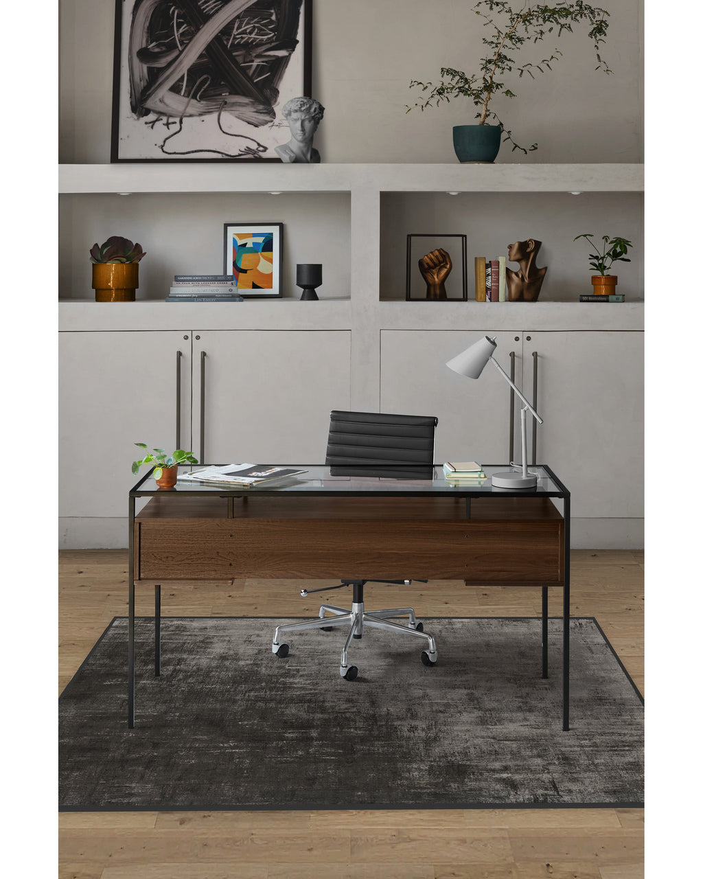 Impasto Greyscale Rug