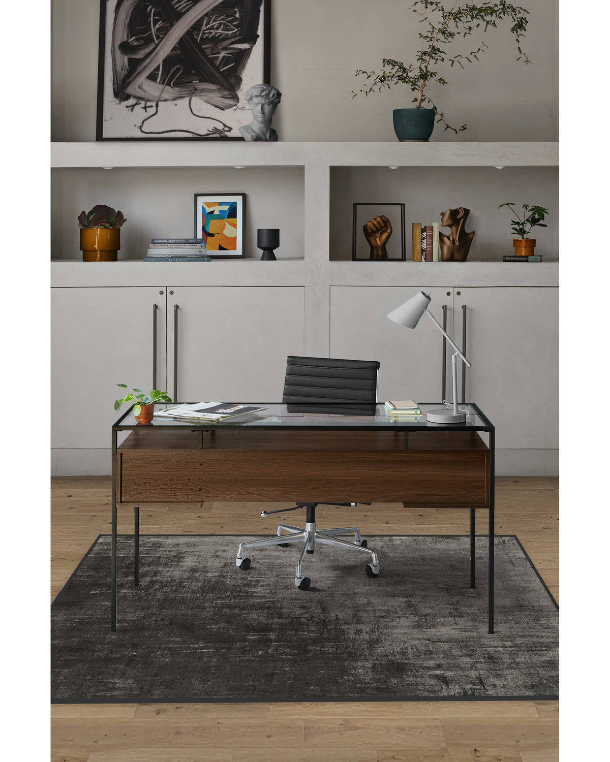 Impasto Greyscale Rug