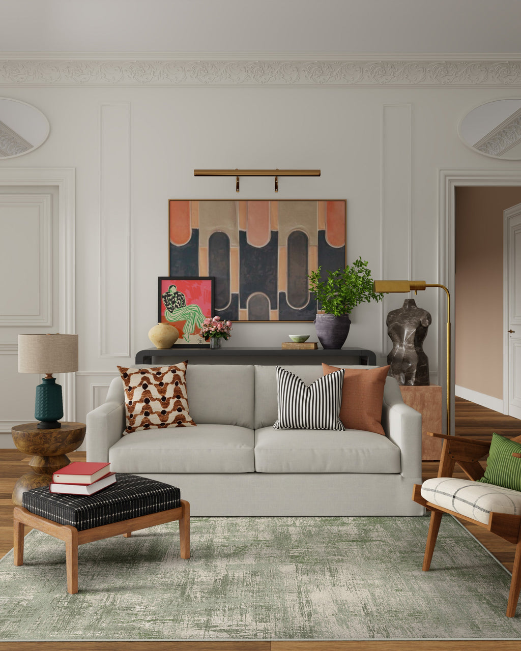Impasto Sage Green Flatwoven Rug
