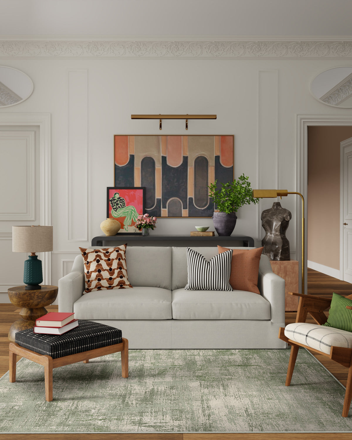 Impasto Sage Green Flatwoven Rug