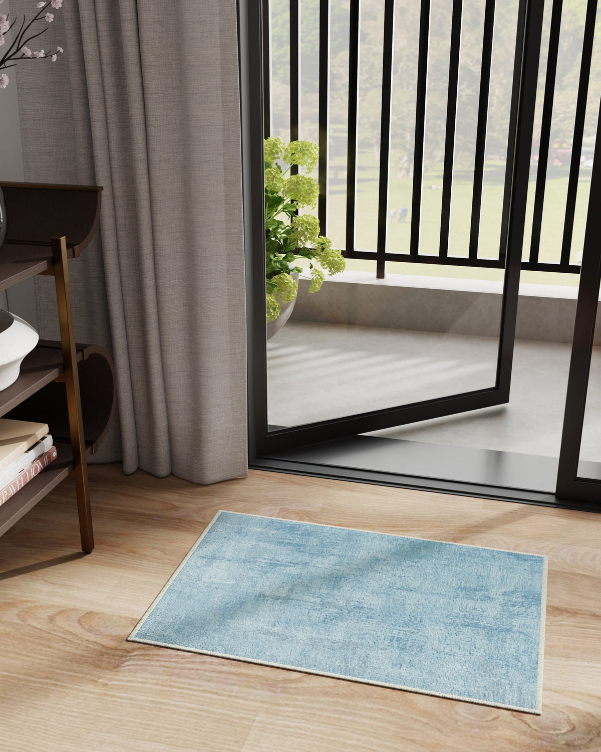 Impasto Slate Blue Flatwoven Rug