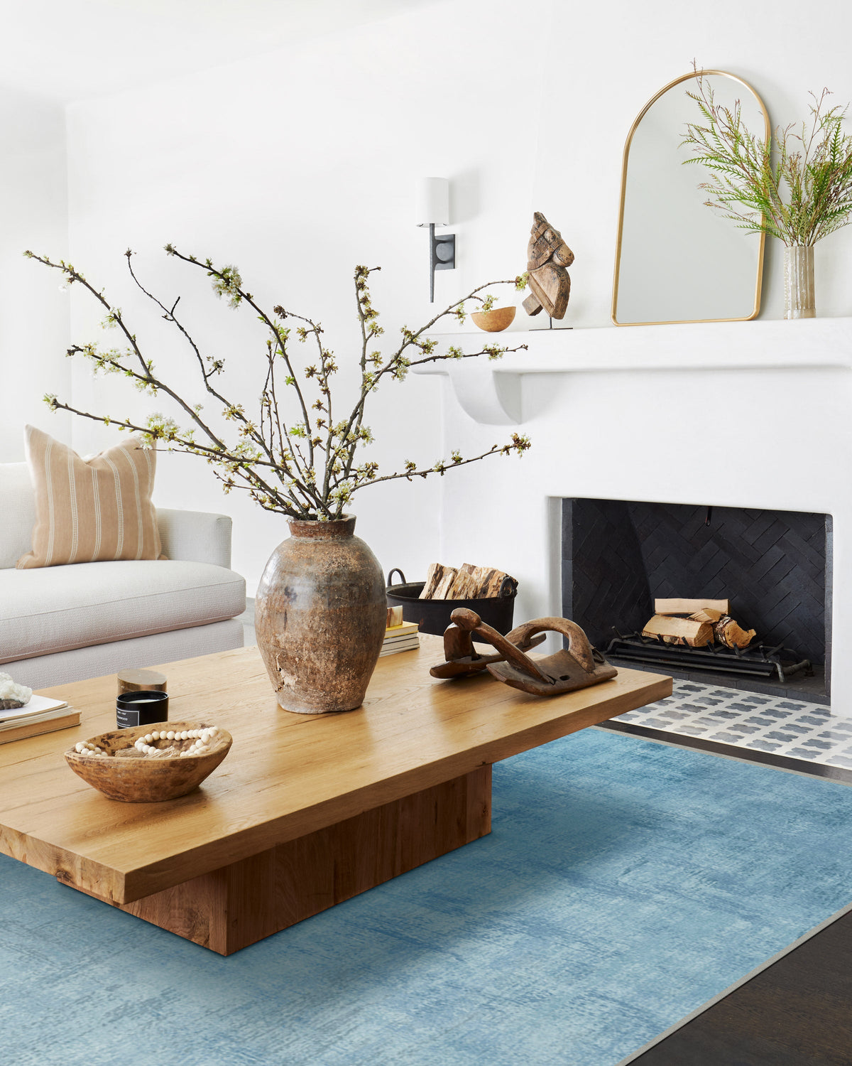 Impasto Slate Blue Flatwoven Rug