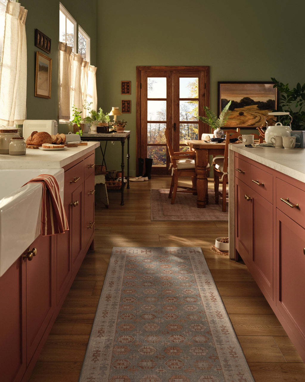 Indira Sage & Terracotta Rug