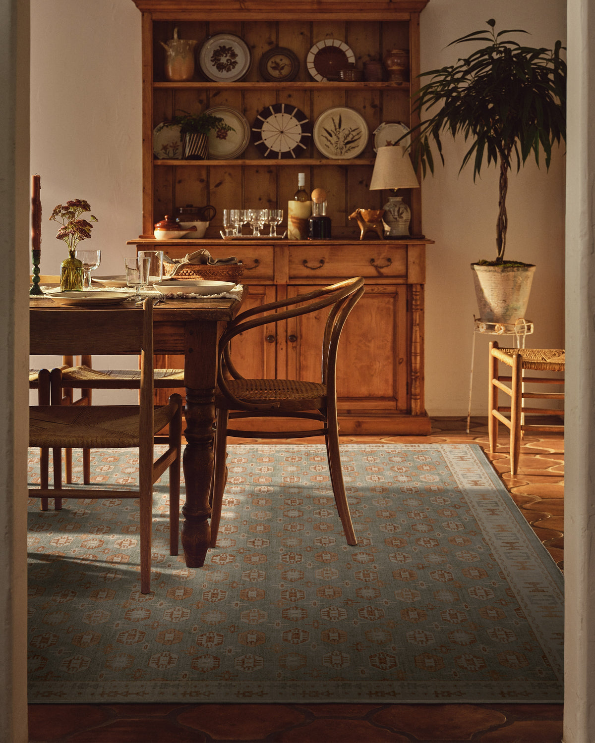 Indira Sage & Terracotta Rug