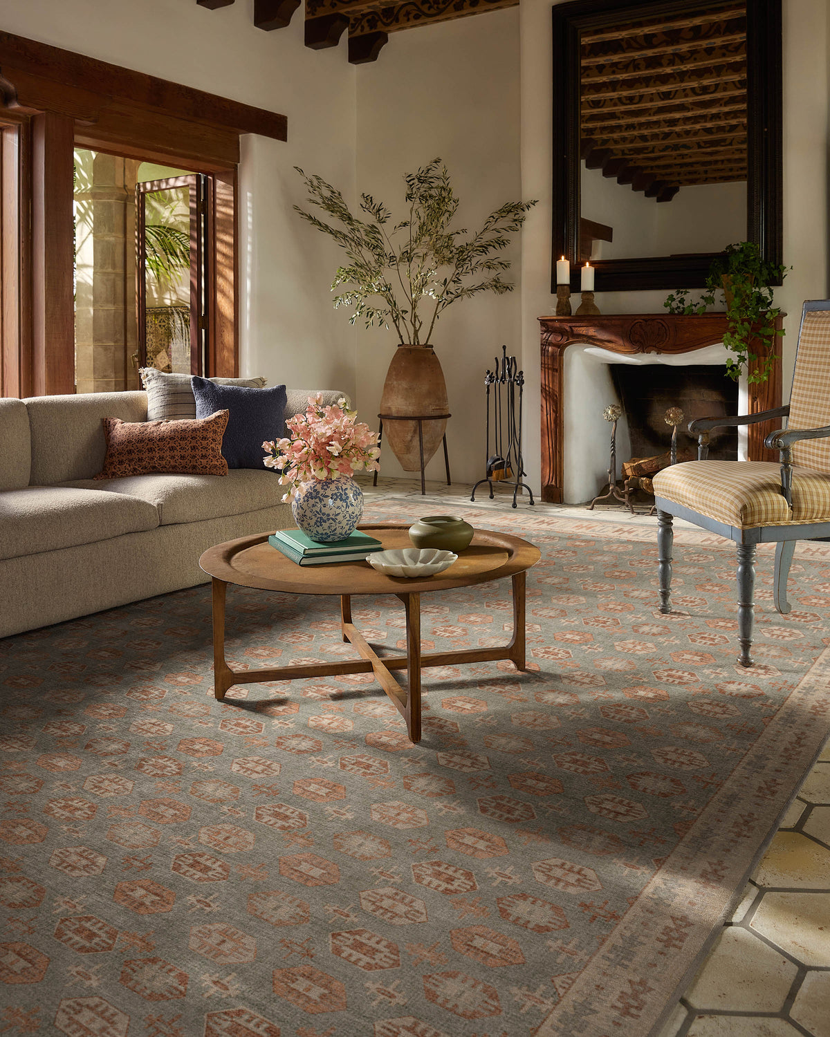 Indira Sage & Terracotta Rug
