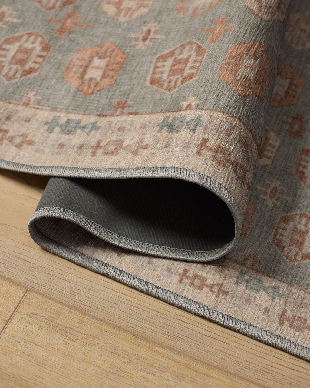 Indira Sage & Terracotta Flatwoven Rug