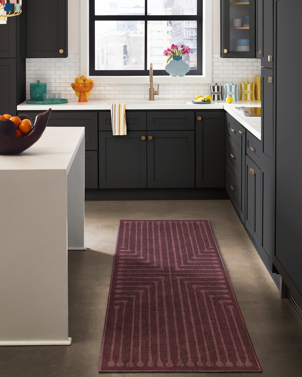Inkdrop Burgundy Rug by Jonathan Adler