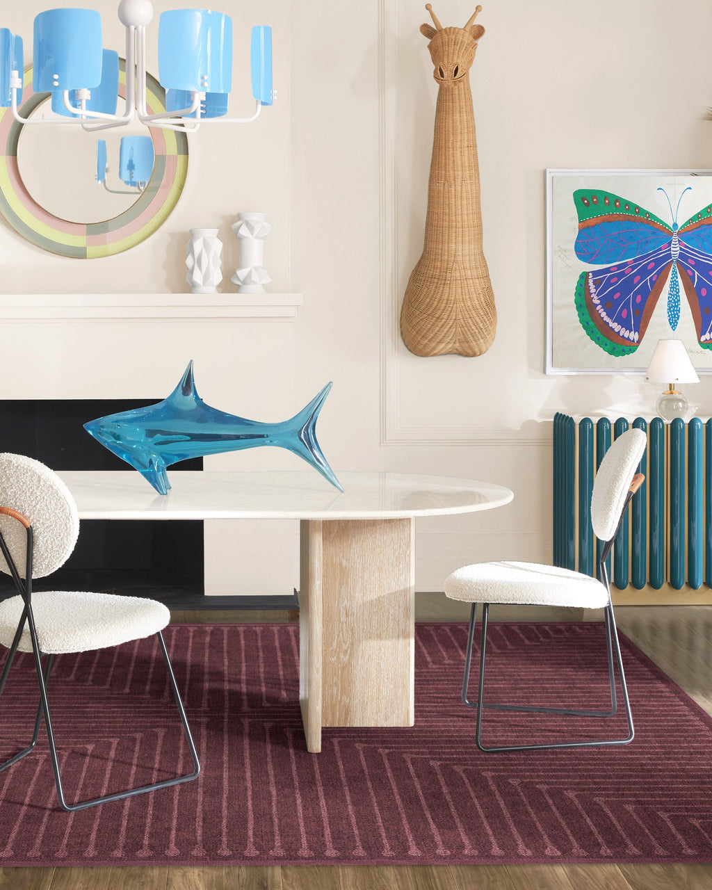 Inkdrop Burgundy Rug by Jonathan Adler