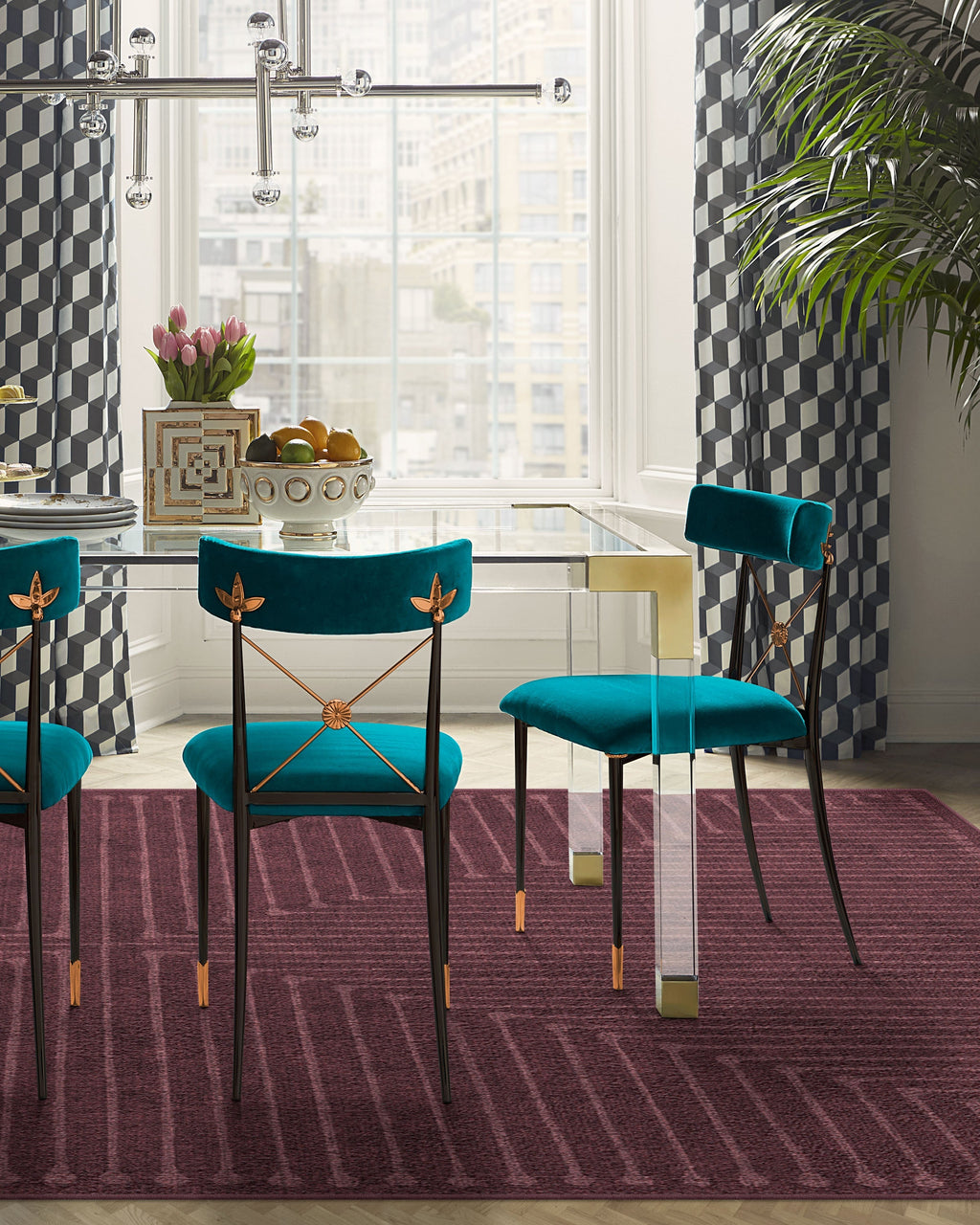 Inkdrop Burgundy Rug by Jonathan Adler