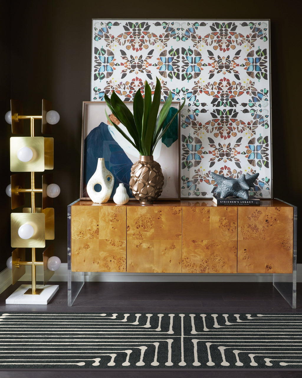 Inkdrop Charcoal Rug by Jonathan Adler