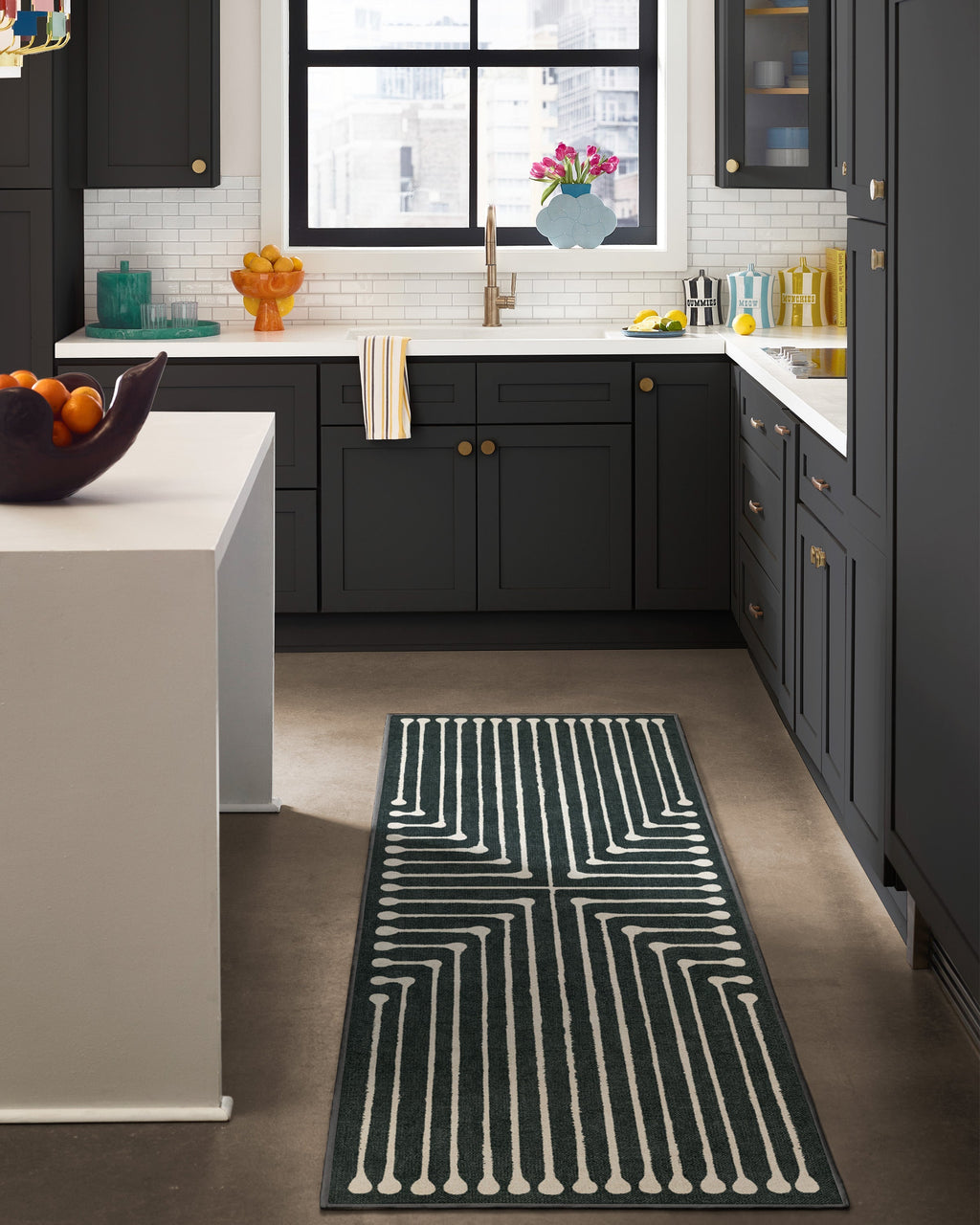 Inkdrop Charcoal Rug by Jonathan Adler