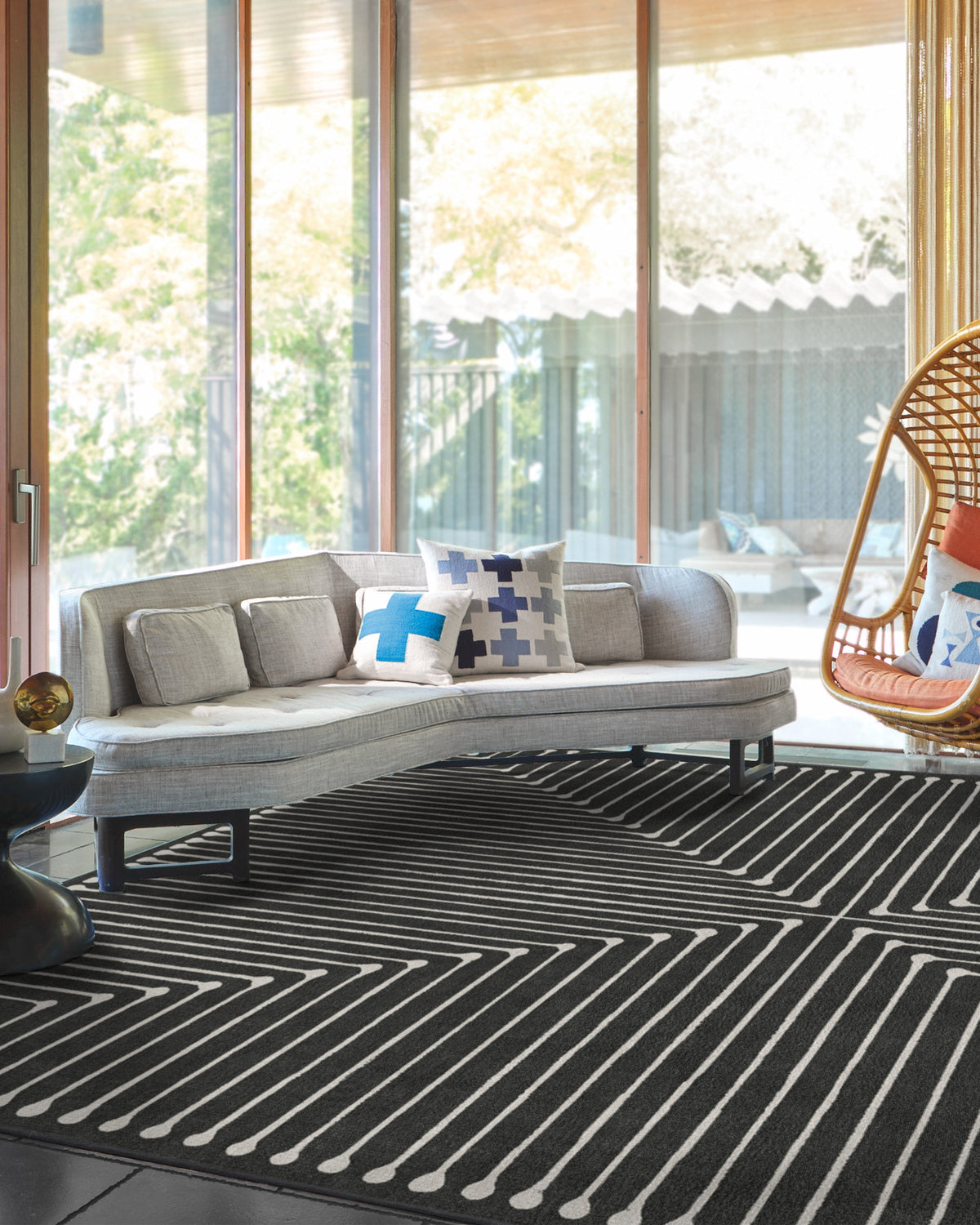 Inkdrop Charcoal Rug by Jonathan Adler