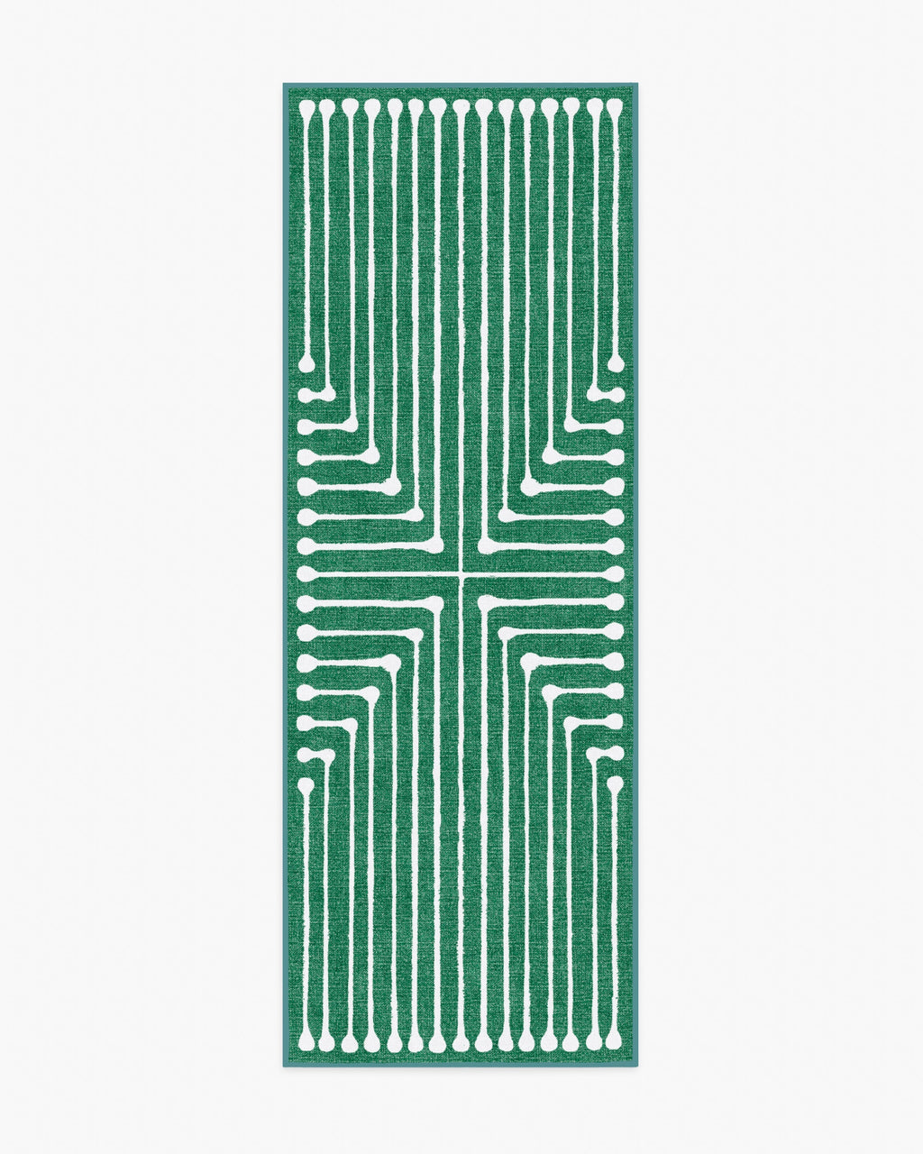 Inkdrop Green Flatwoven Rug by Jonathan Adler