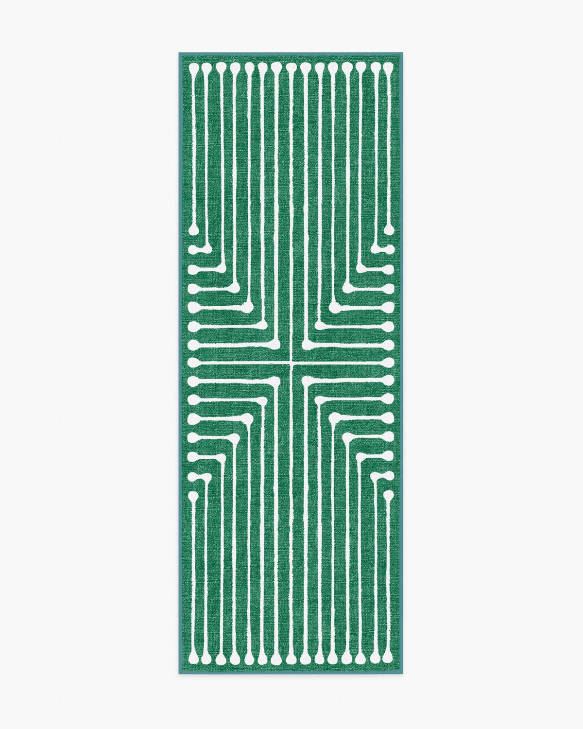 Inkdrop Green Flatwoven Rug by Jonathan Adler