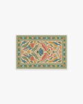 Birds Of A Feather Green & Peach Flatwoven Rug by Iris Apfel