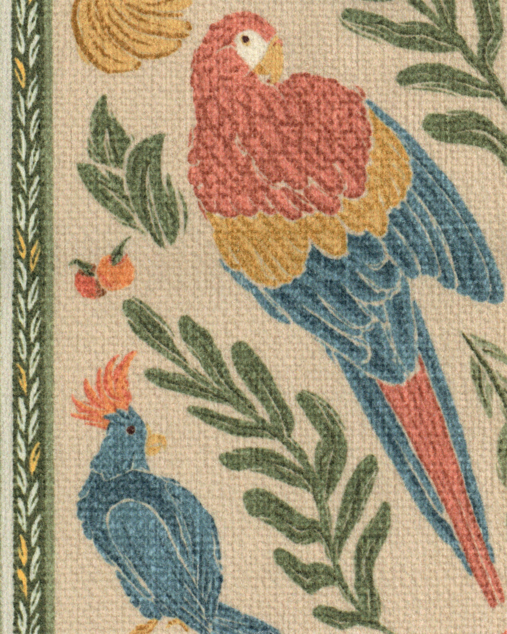 Birds Of A Feather Green & Peach Rug by Iris Apfel