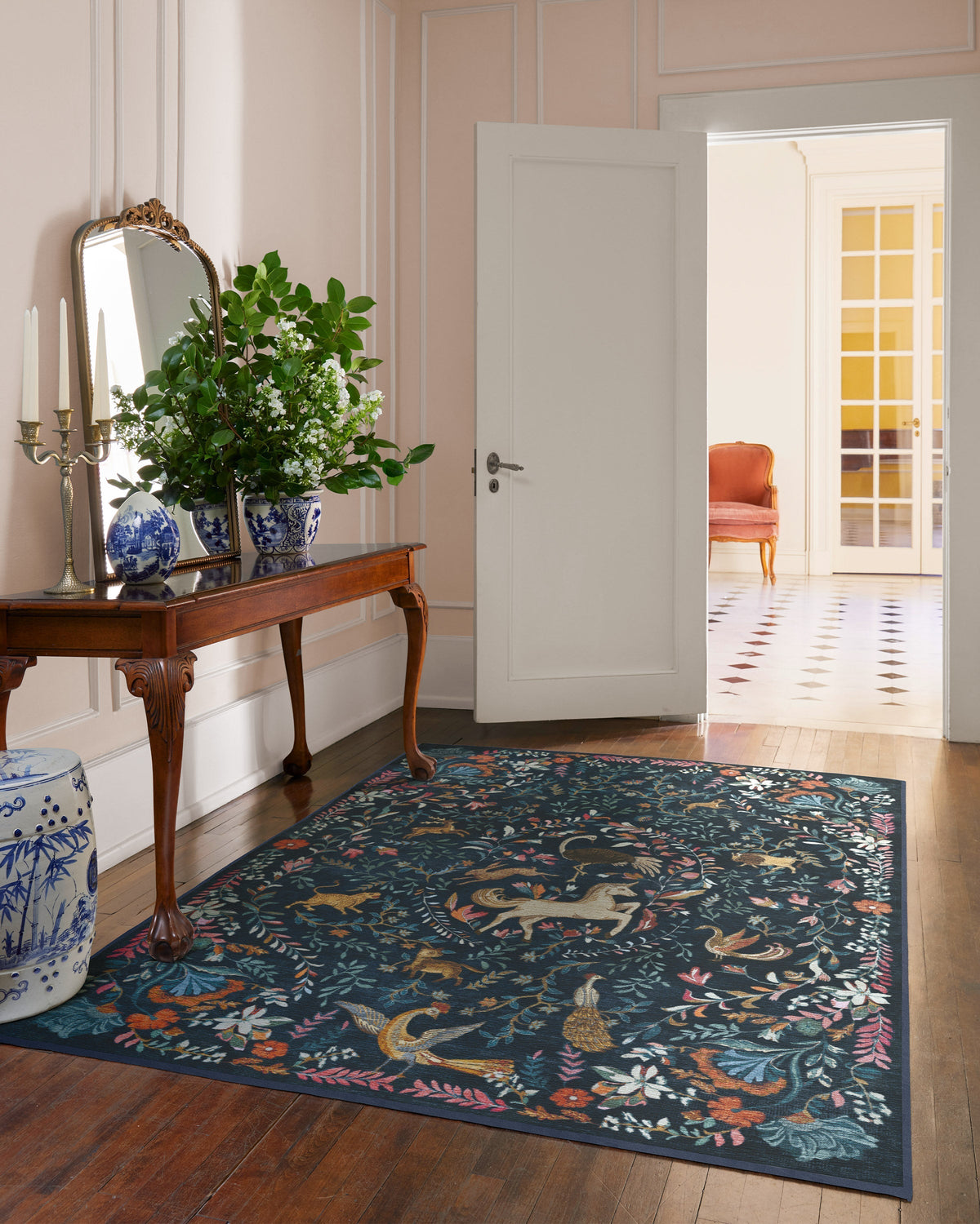 Dreamweaver Blue Multicolor Rug by Iris Apfel