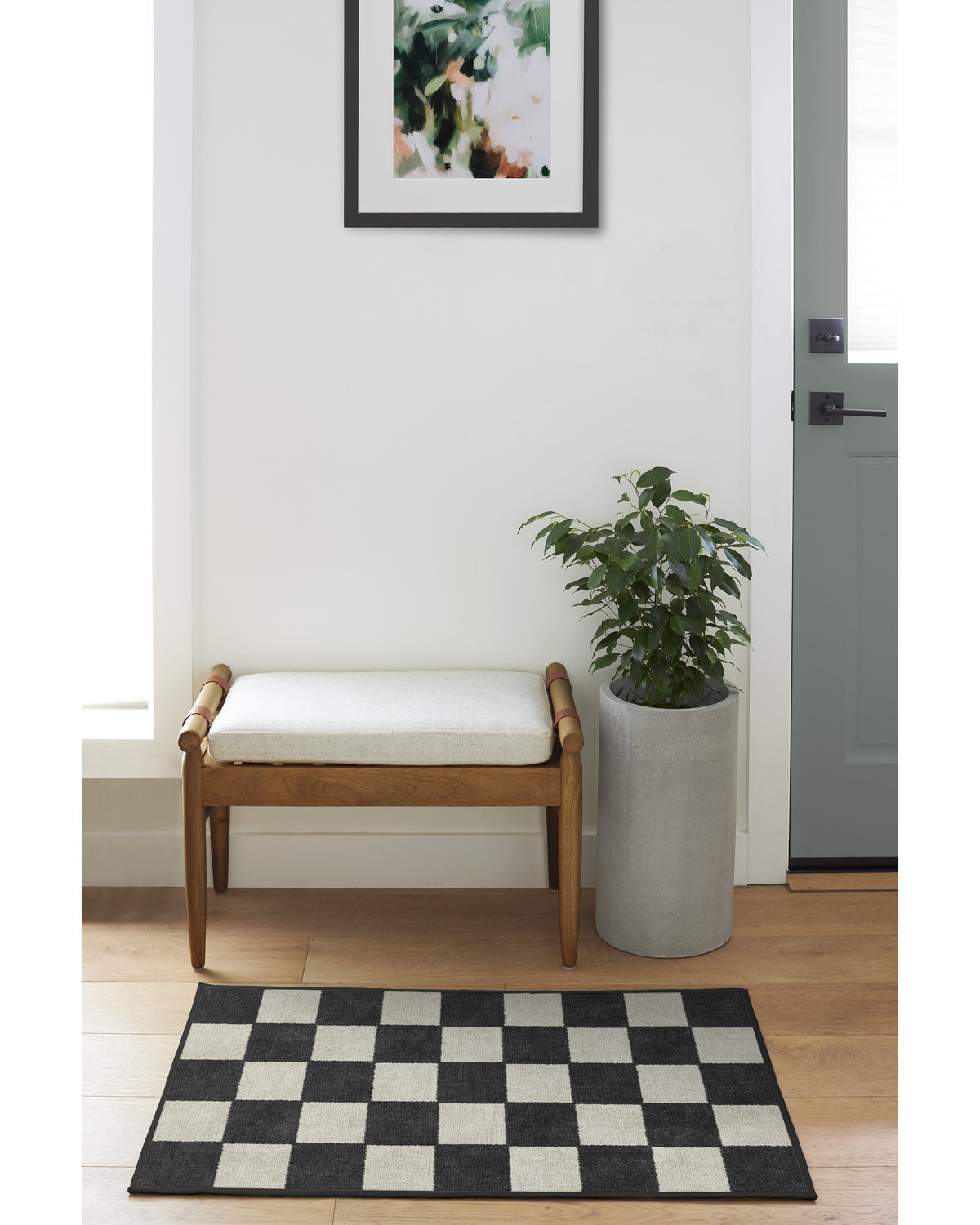 Jaque Checkered Black Rug