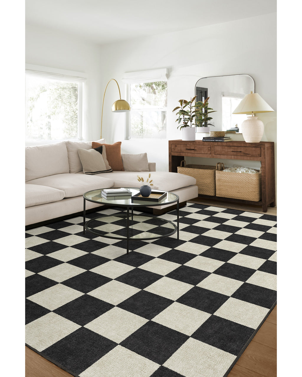Jaque Checkered Black Rug