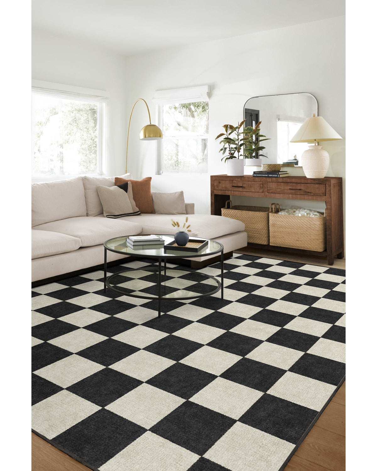 Jaque Checkered Black Rug
