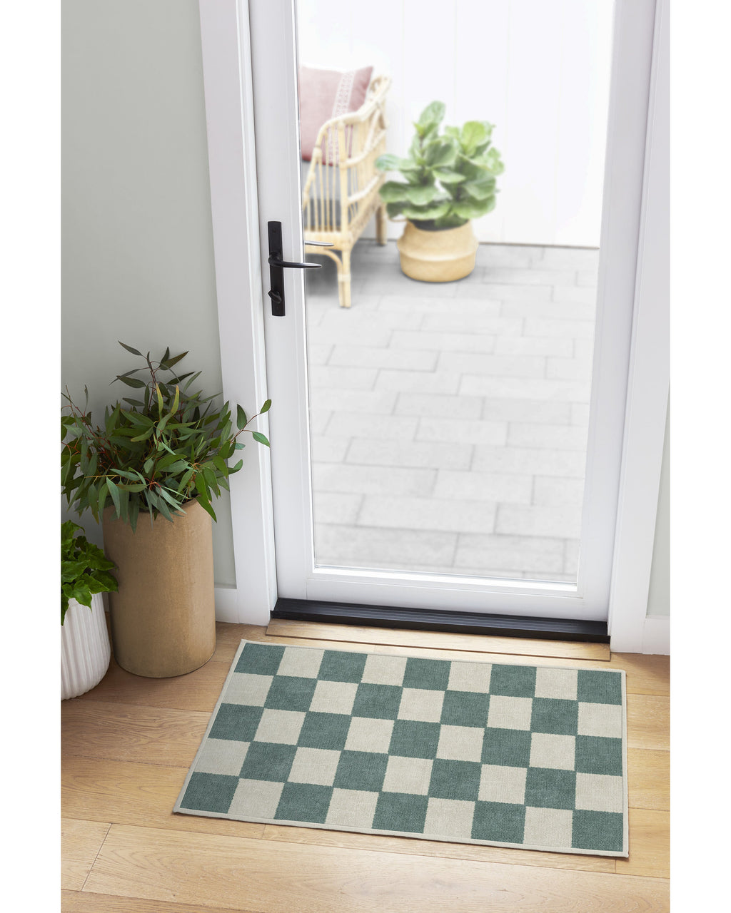 Jaque Checkered Slate Green Rug