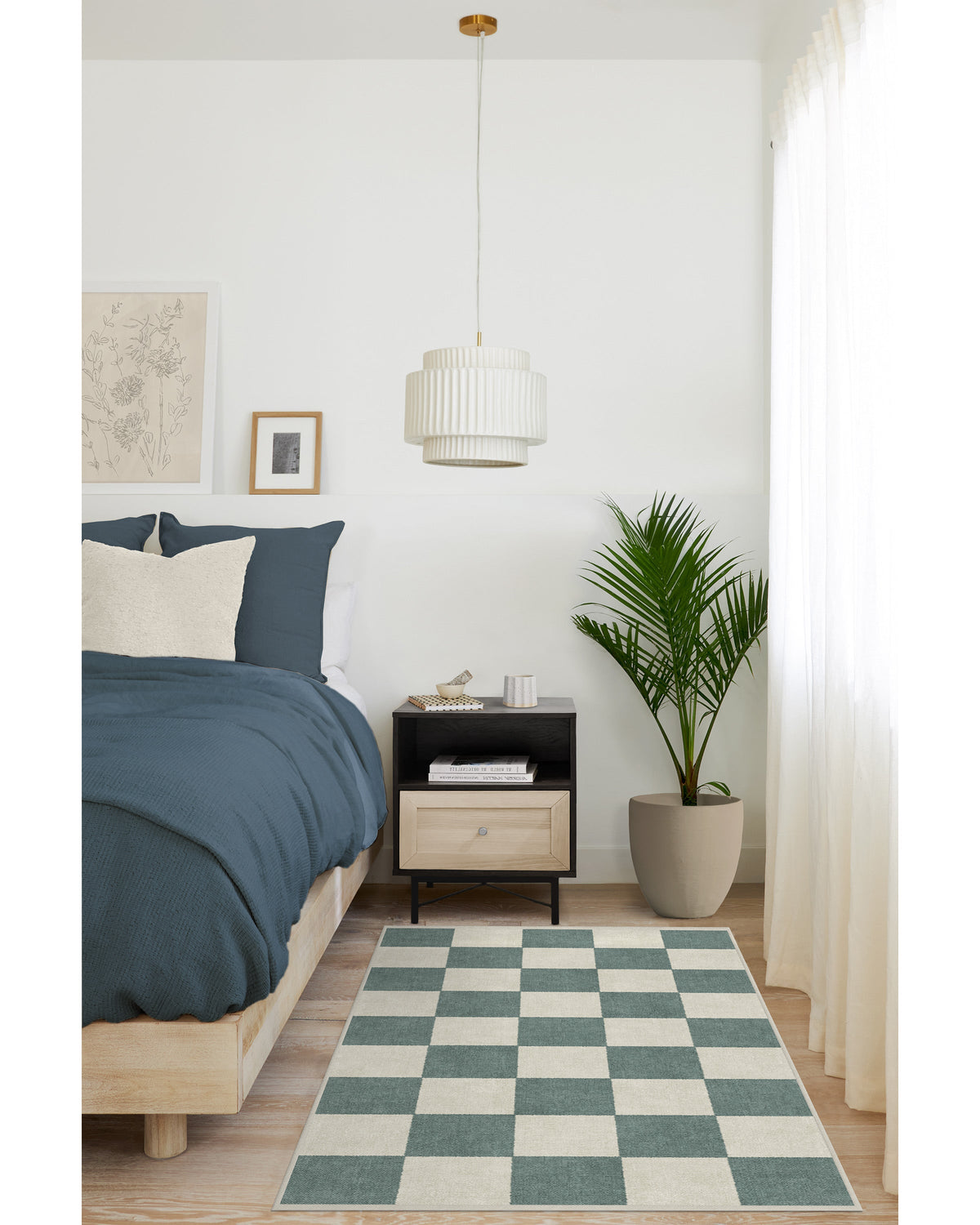Jaque Checkered Slate Green Flatwoven Rug