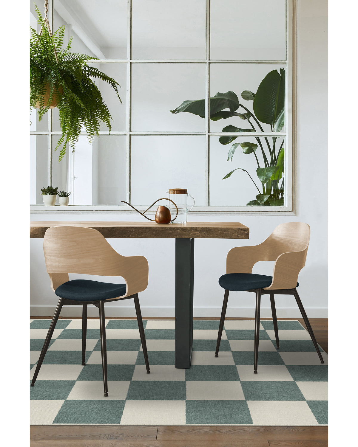 Jaque Checkered Slate Green Flatwoven Rug