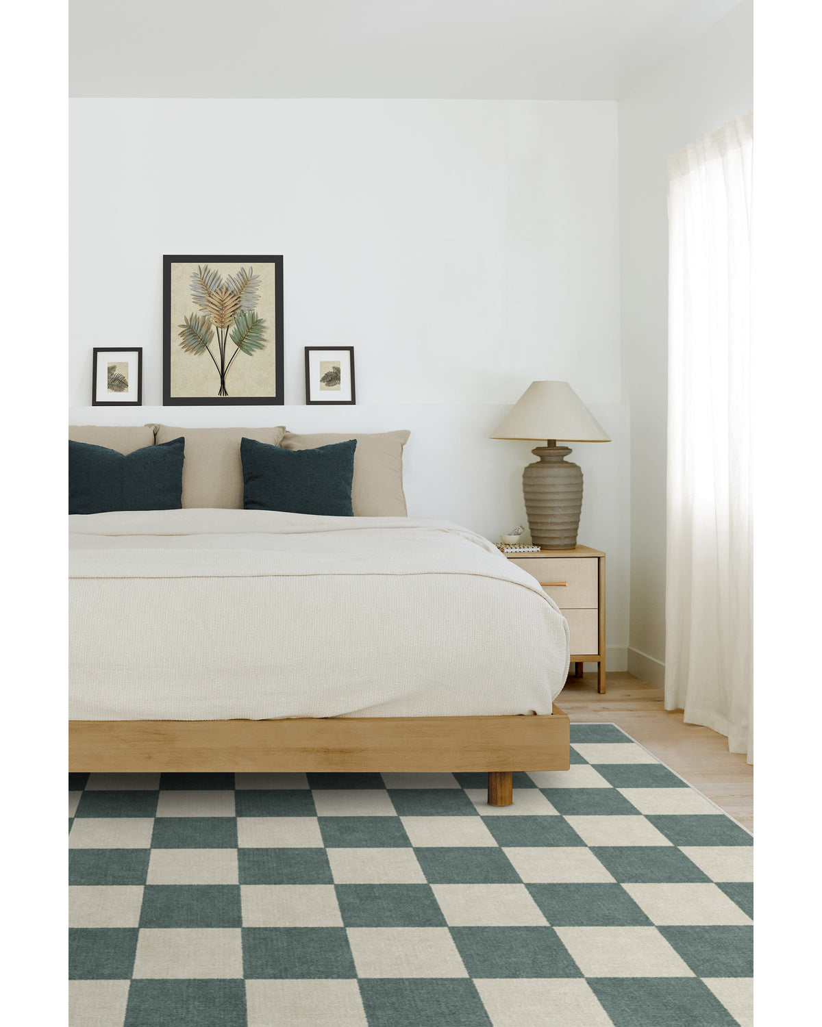 Jaque Checkered Slate Green Flatwoven Rug