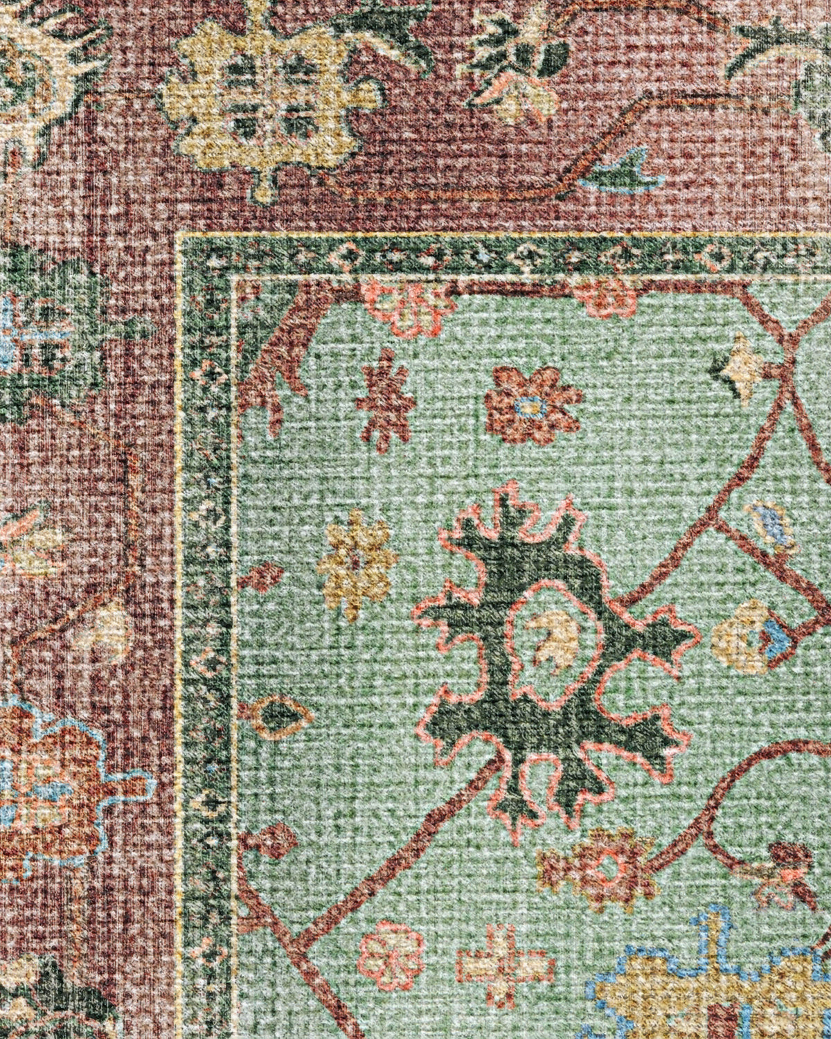 Jemima Sage and Rosewood Flatwoven Rug
