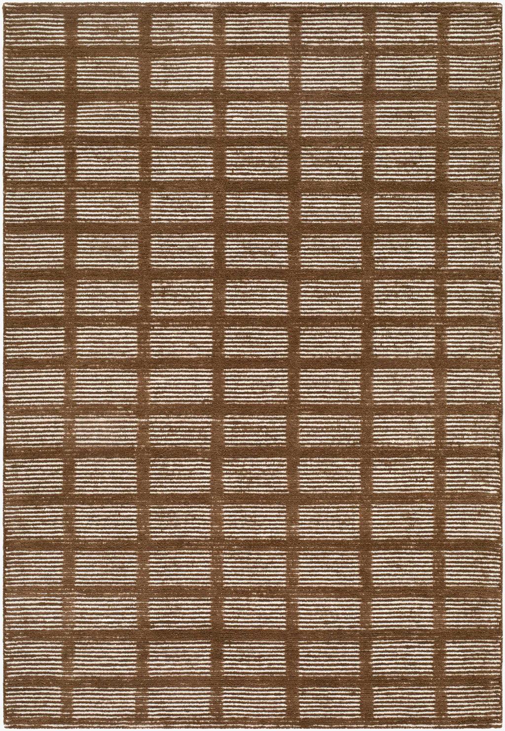 Pumoma Brown Modern Minimalist Handmade Area Rug
