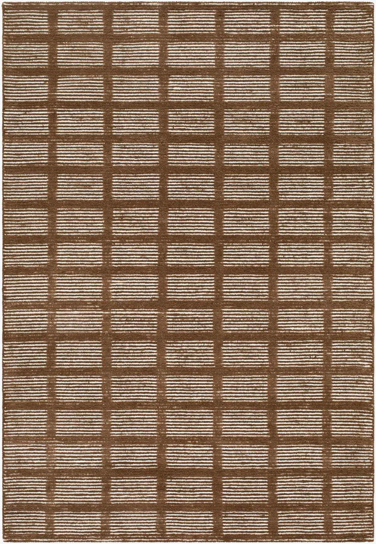 Pumoma Brown Modern Minimalist Handmade Area Rug