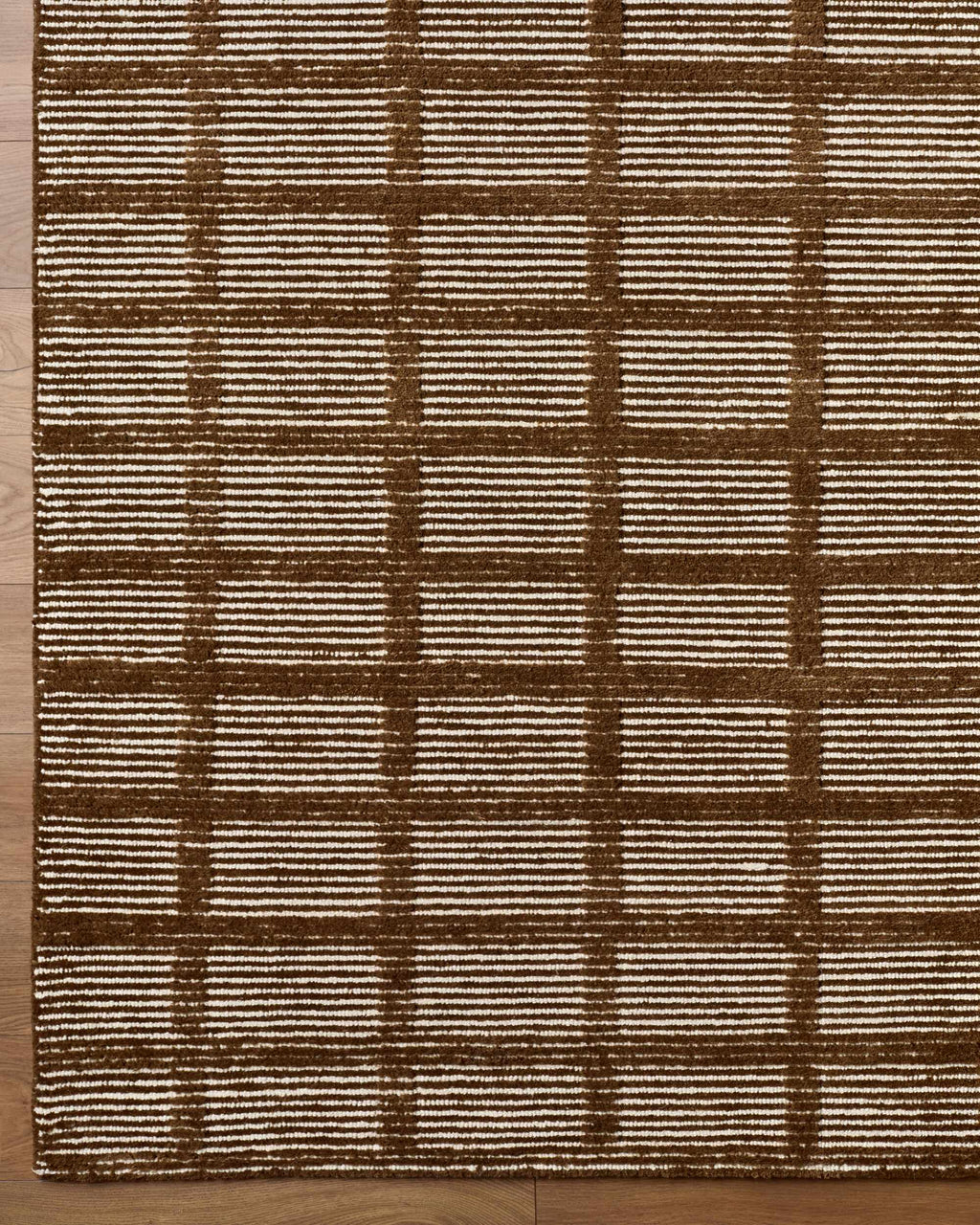 Pumoma Brown Modern Minimalist Handmade Area Rug