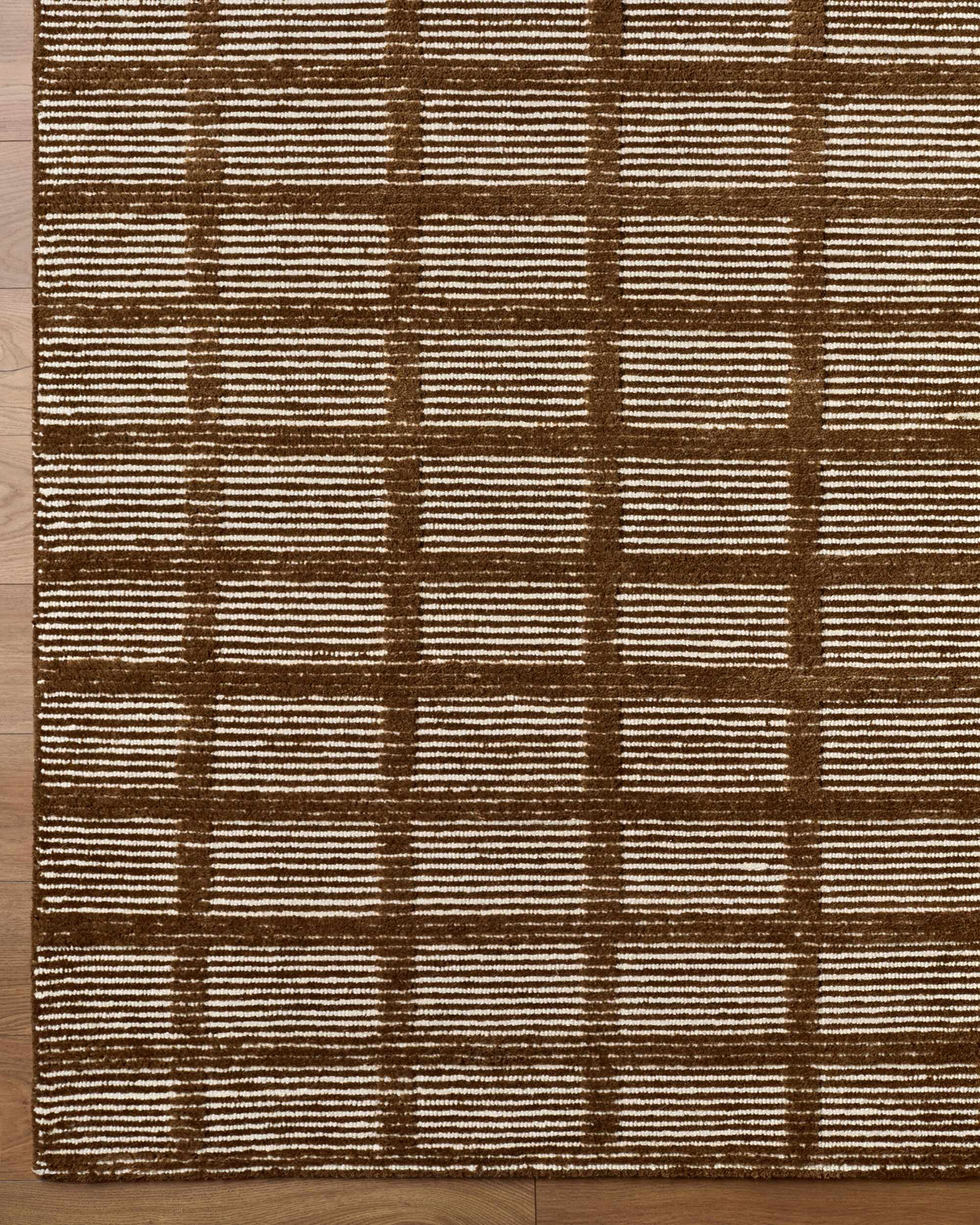 Pumoma Brown Modern Minimalist Handmade Area Rug