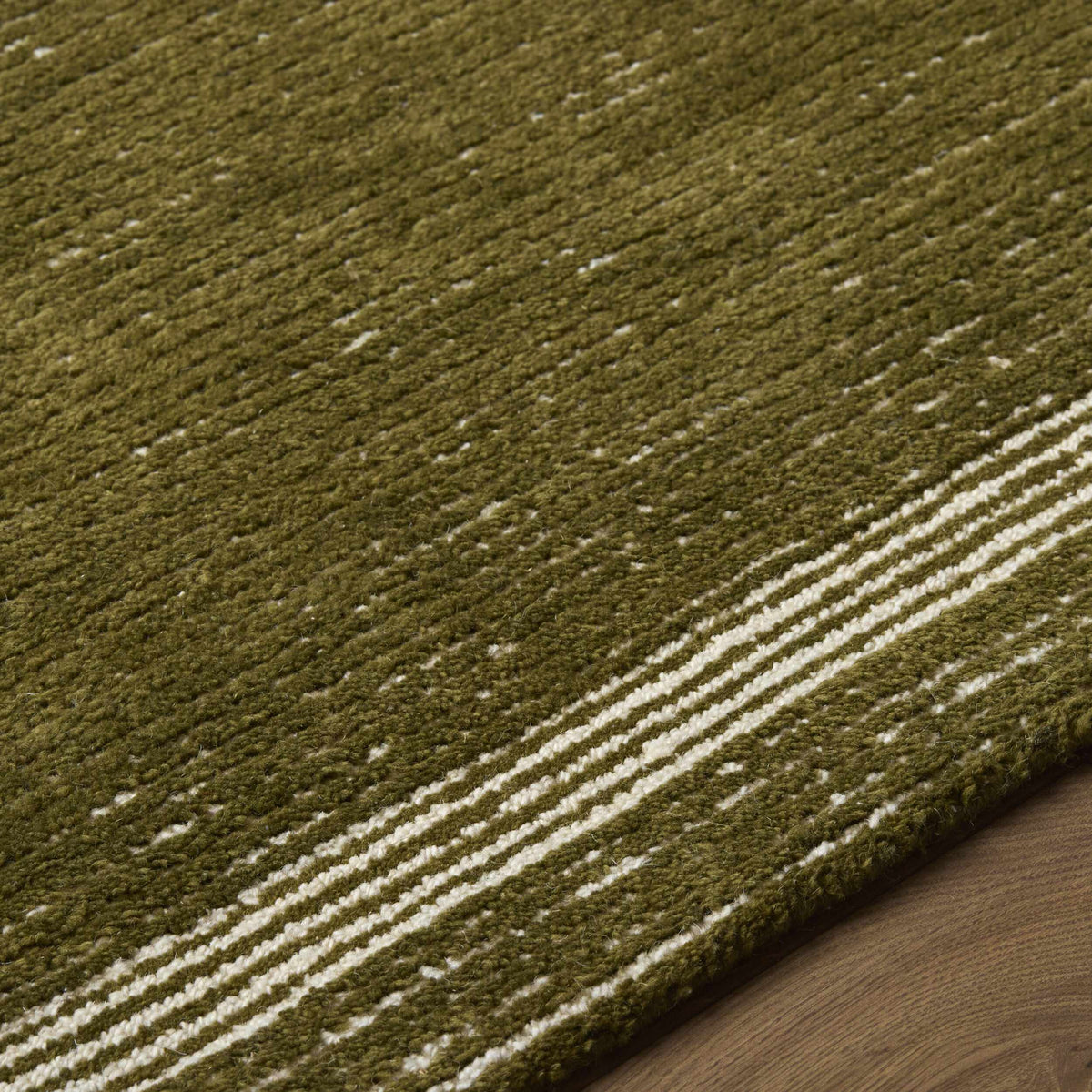 Tufape Green Modern Minimalist Handmade Area Rug