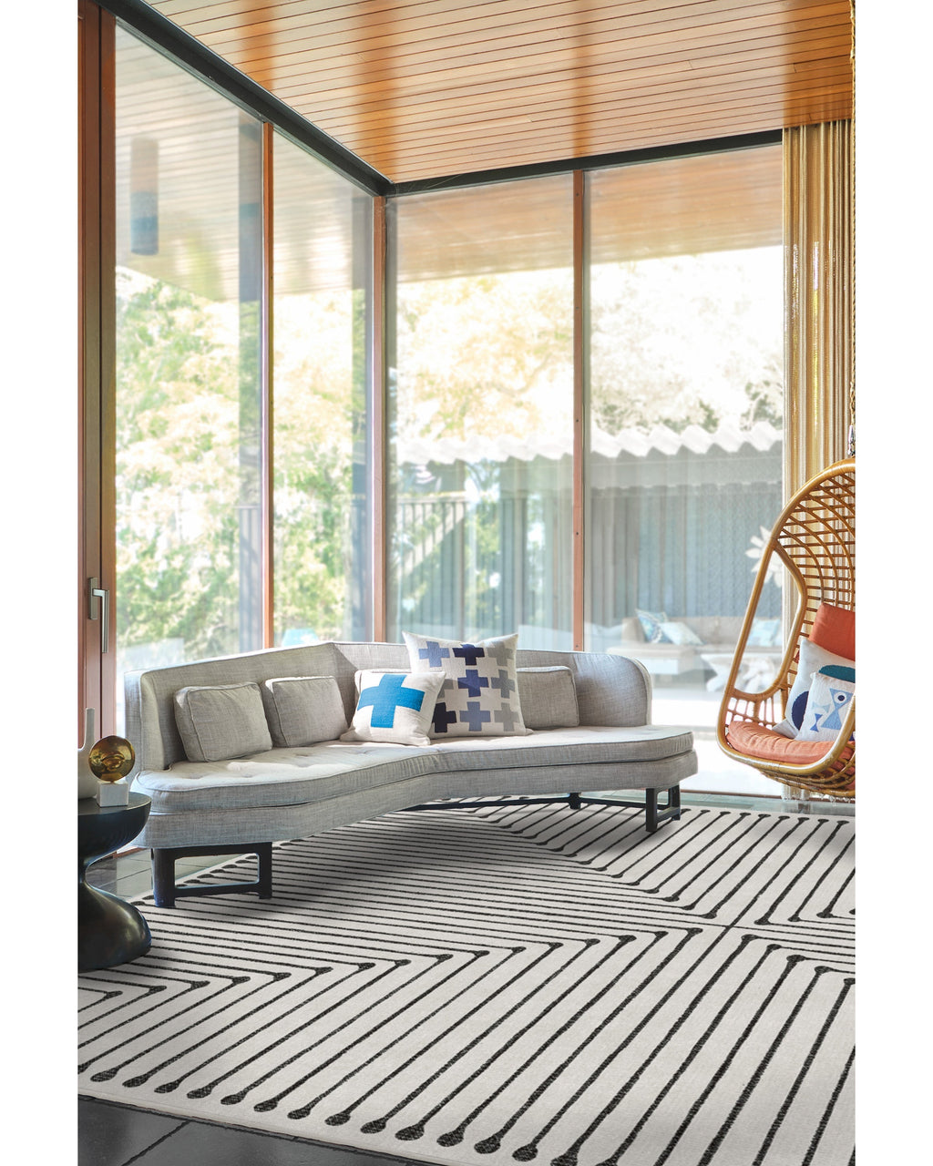 Inkdrop Black & Ivory Rug by Jonathan Adler