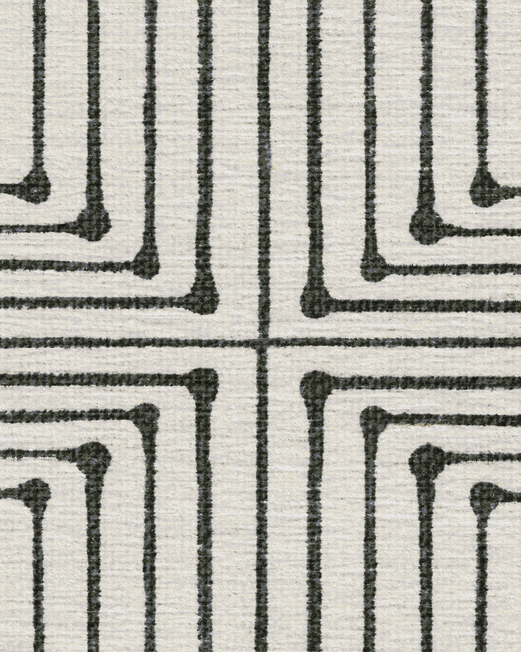 Inkdrop Black & Ivory Flatwoven Rug by Jonathan Adler