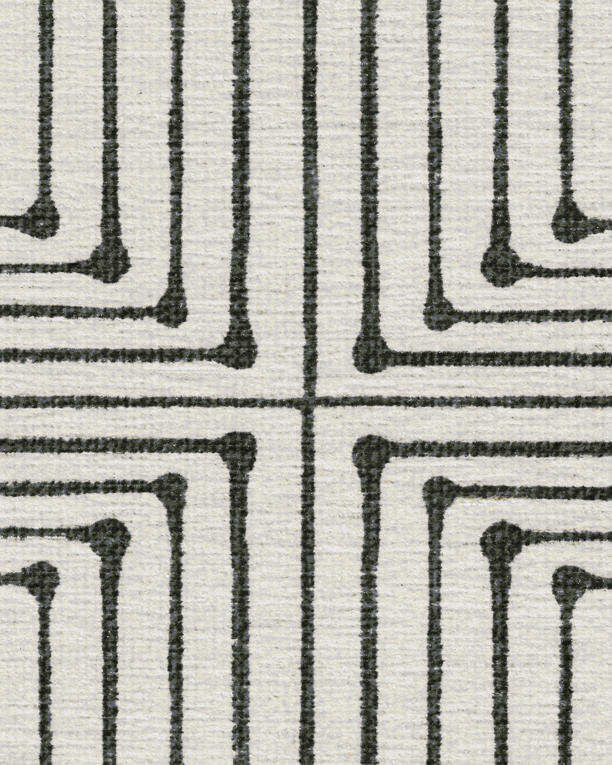 Inkdrop Black & Ivory Flatwoven Rug by Jonathan Adler