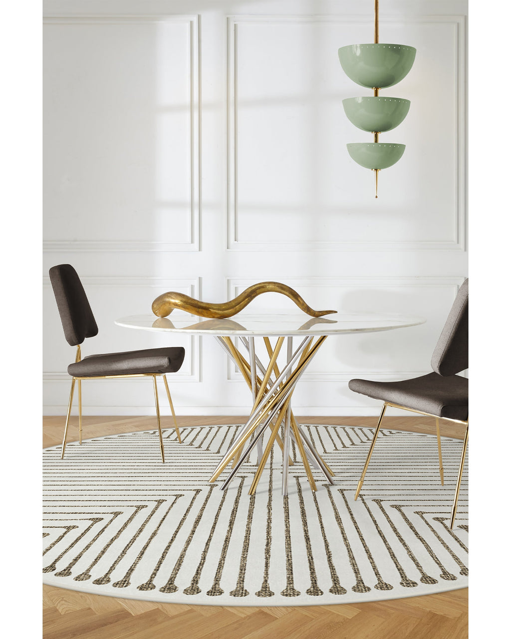 Inkdrop Camel & Ivory Rug by Jonathan Adler