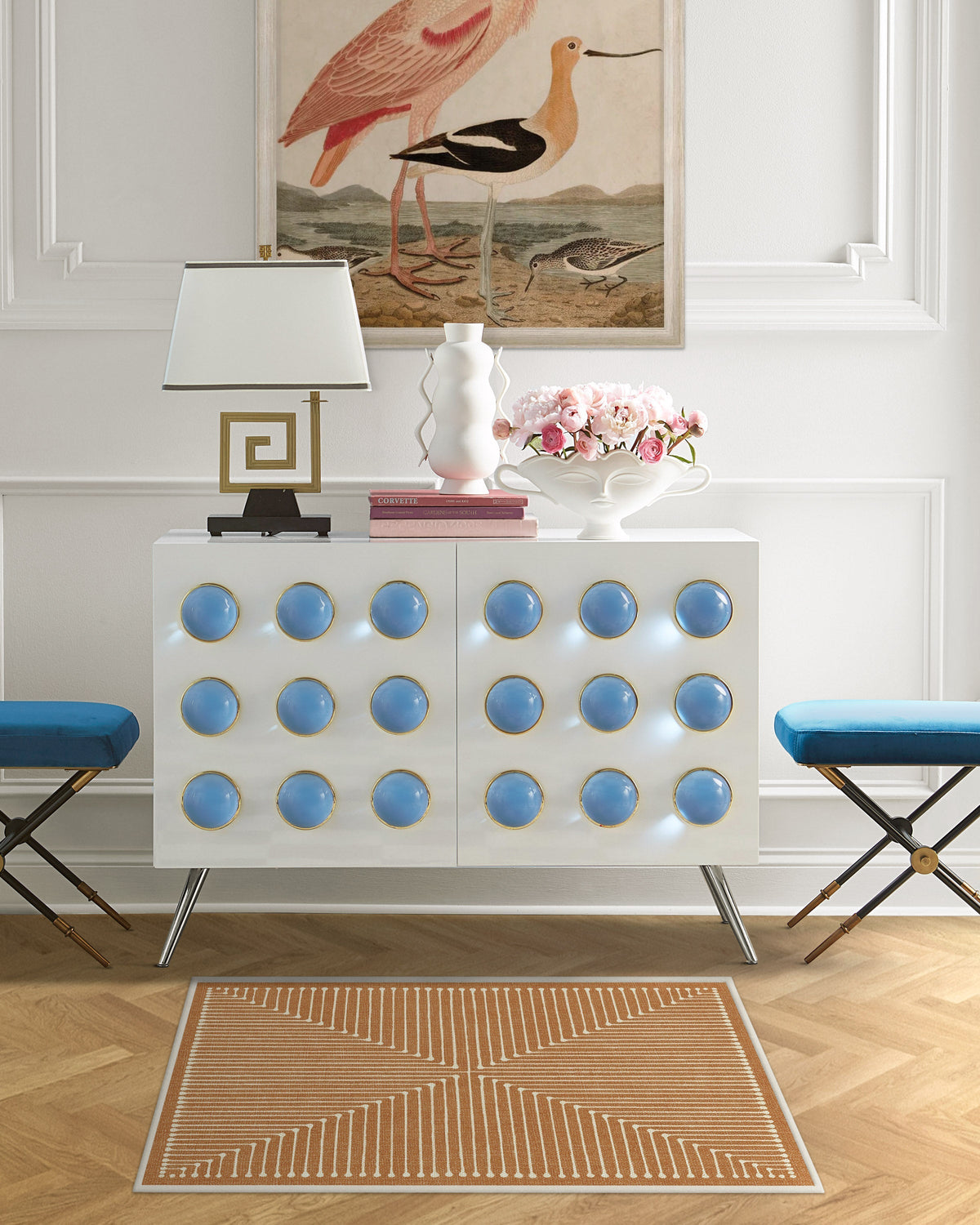 Inkdrop Copper Flatwoven Rug by Jonathan Adler