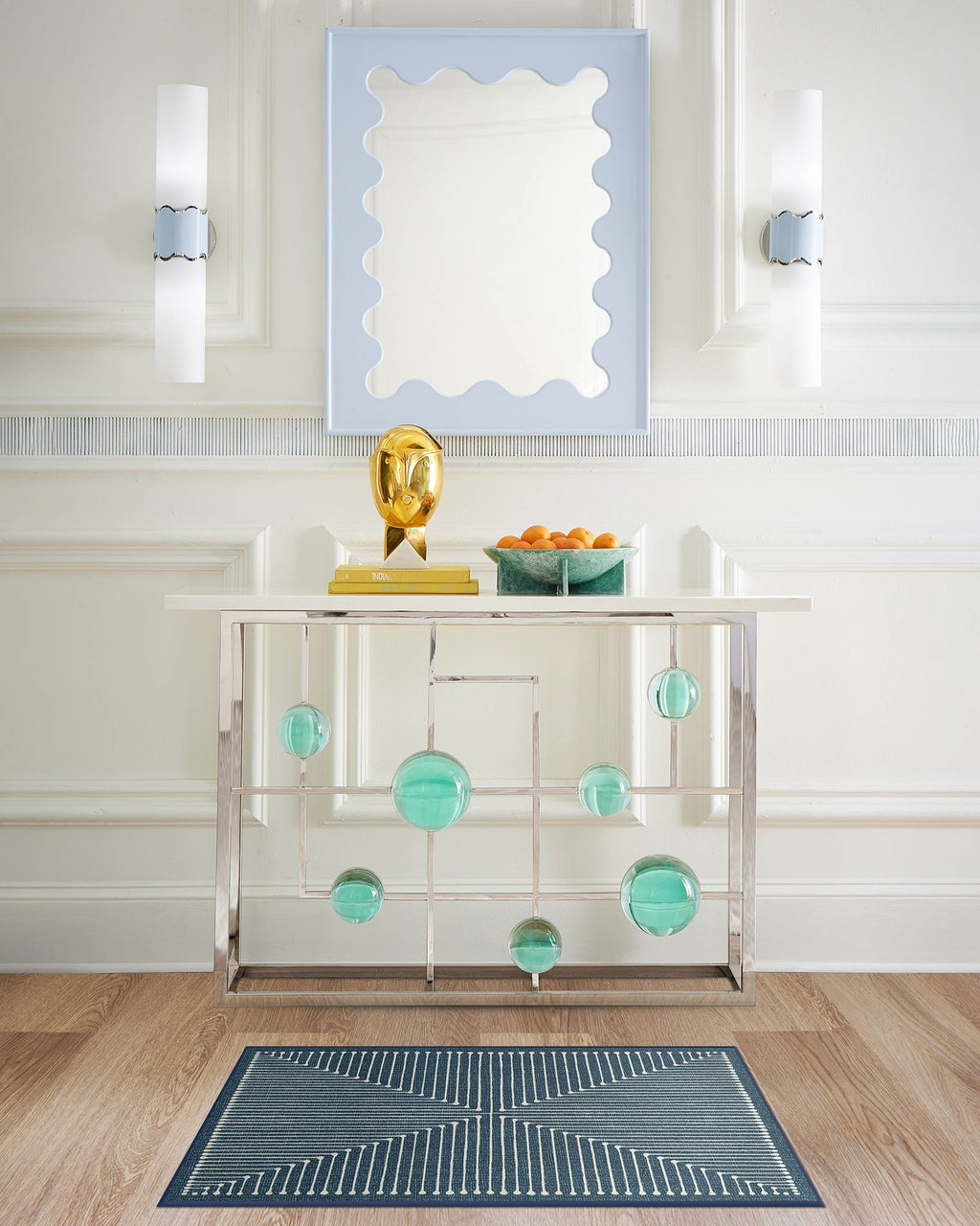 Inkdrop Lapis Blue Rug by Jonathan Adler