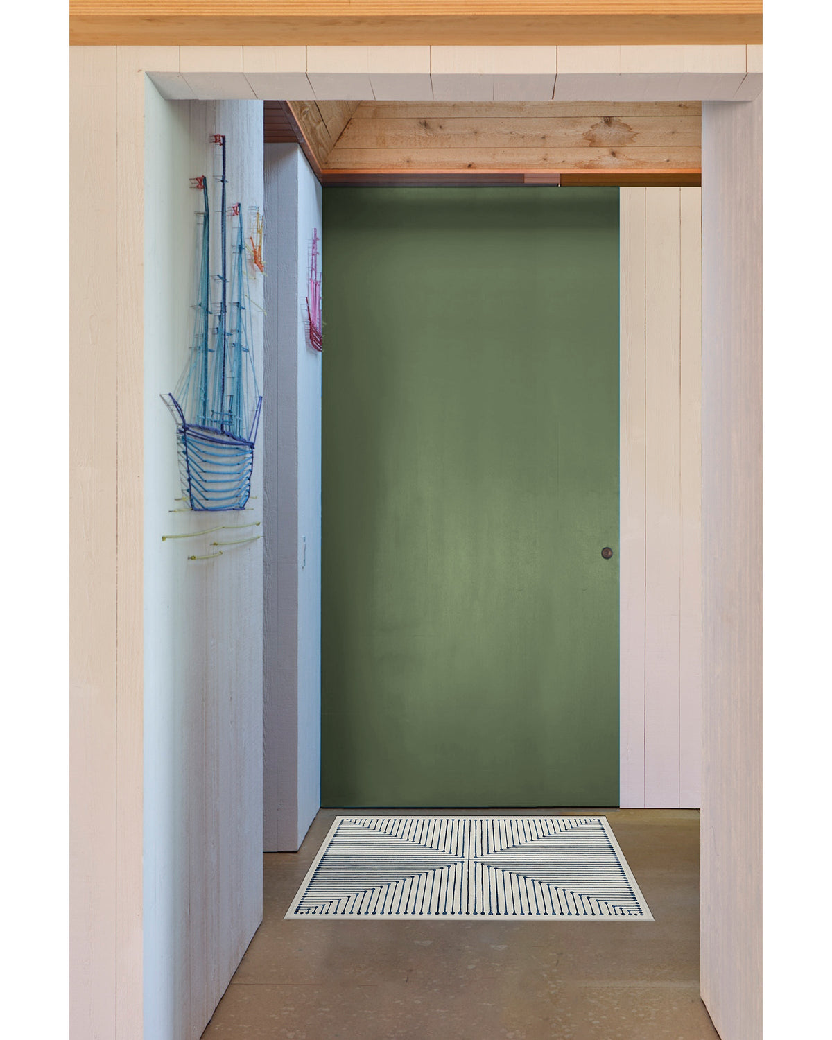 Inkdrop Slate Blue Flatwoven Rug by Jonathan Adler