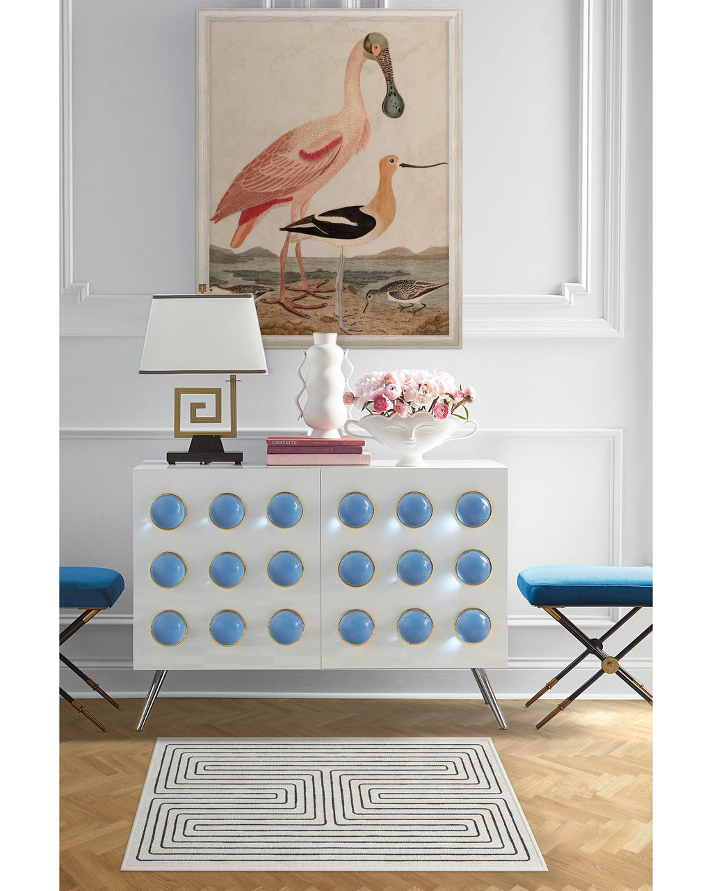 Labyrinth Black & Ivory Flatwoven Rug by Jonathan Adler
